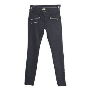 Sneak Peek Moto Style Zipper Ankle Black Skinny Jeans